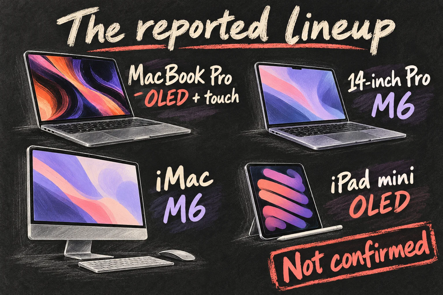 Apple October 2026 event reported lineup of new Macs and an OLED iPad mini, marked not confirmed